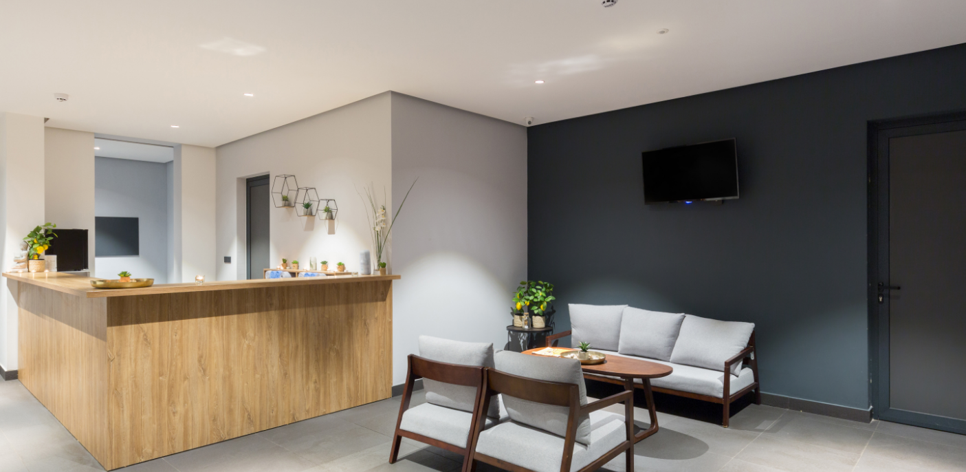 Relaxing waiting area at dental office in Bartlett